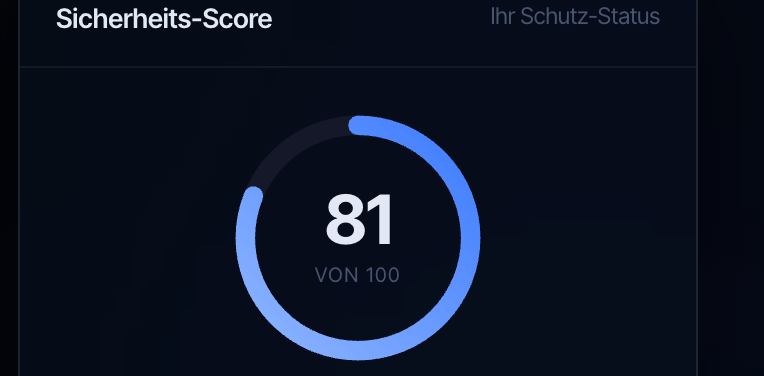 Sicherheits-Score als Ring mit dem erreichten Wert